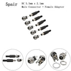 5 Pairs DC5.5 x 2.1mm Male Connector + Metal Female Terminal Adapter