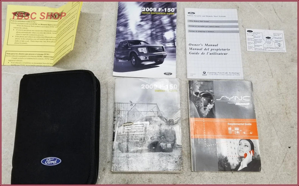 Owners Manual Collection for Ford F150 (2009) with Case & Window Sticker