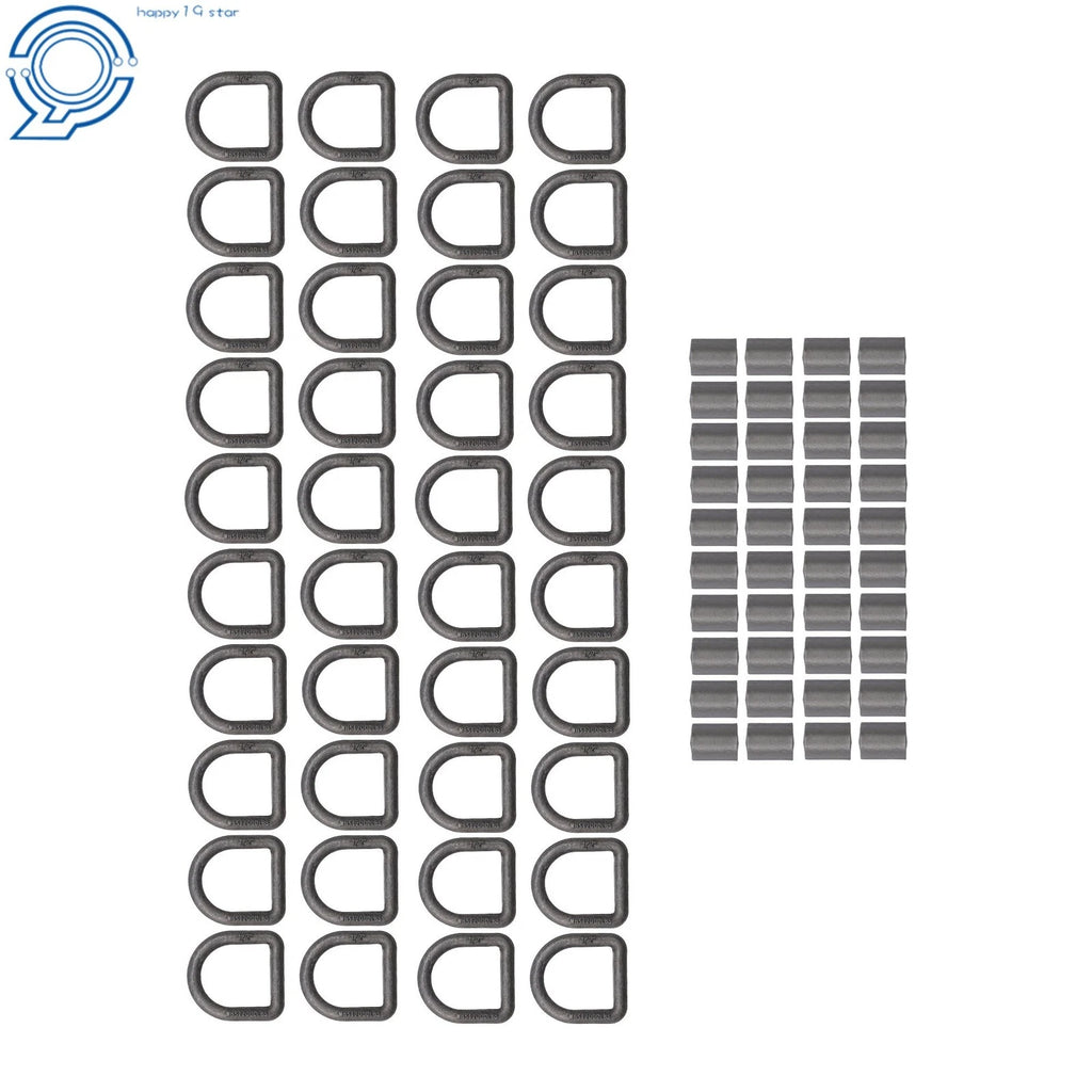 40 Pack 1/2" Weld On Forged D Ring for Heavy-Duty Applications (12,000lbs)
