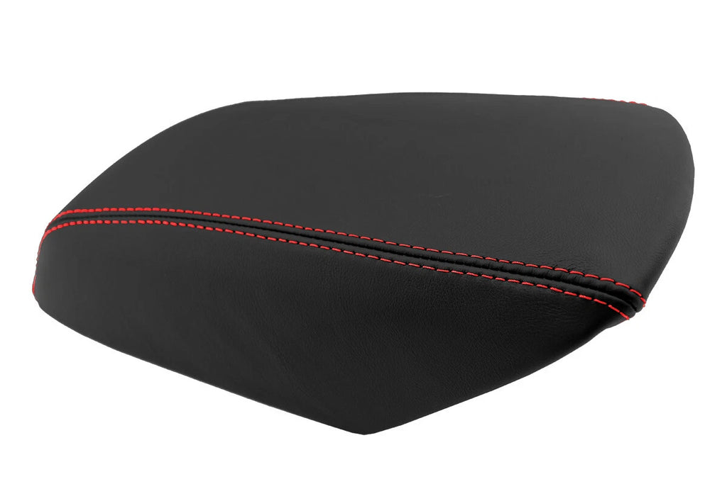 Leather Synthetic Console Armrest Cover for Ford Explorer (2011–2019) Red Stitch
