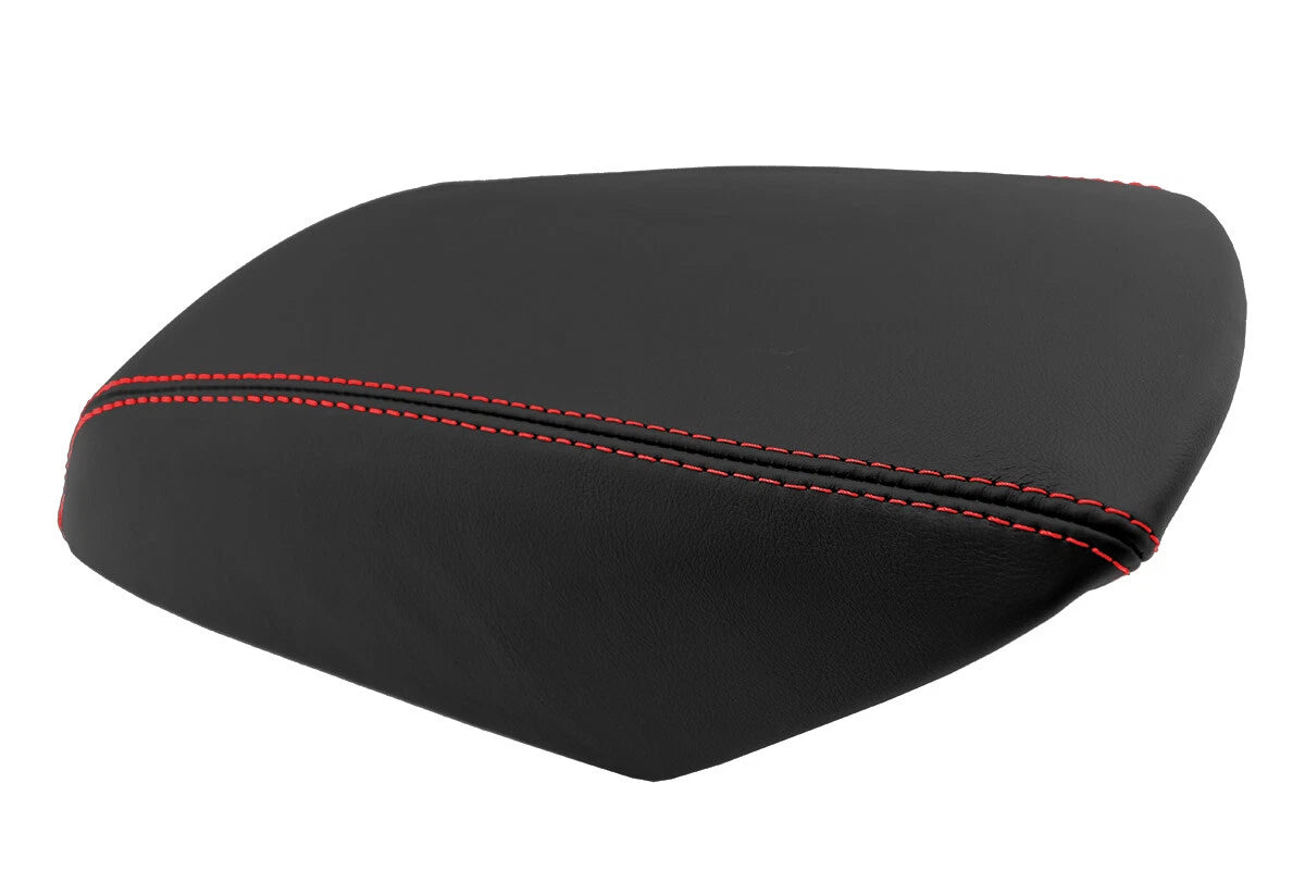 Leather Synthetic Console Armrest Cover for Ford Explorer (2011–2019) Red Stitch