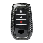 Carbon Fiber Key Fob Case Cover for Toyota Alphard RAV4 Hilux (2016–2023)