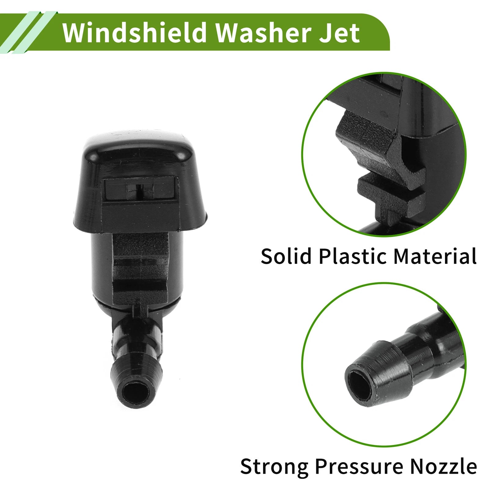 Windshield Washer Nozzle Set with Hose Connector for Ford (2008–2011)