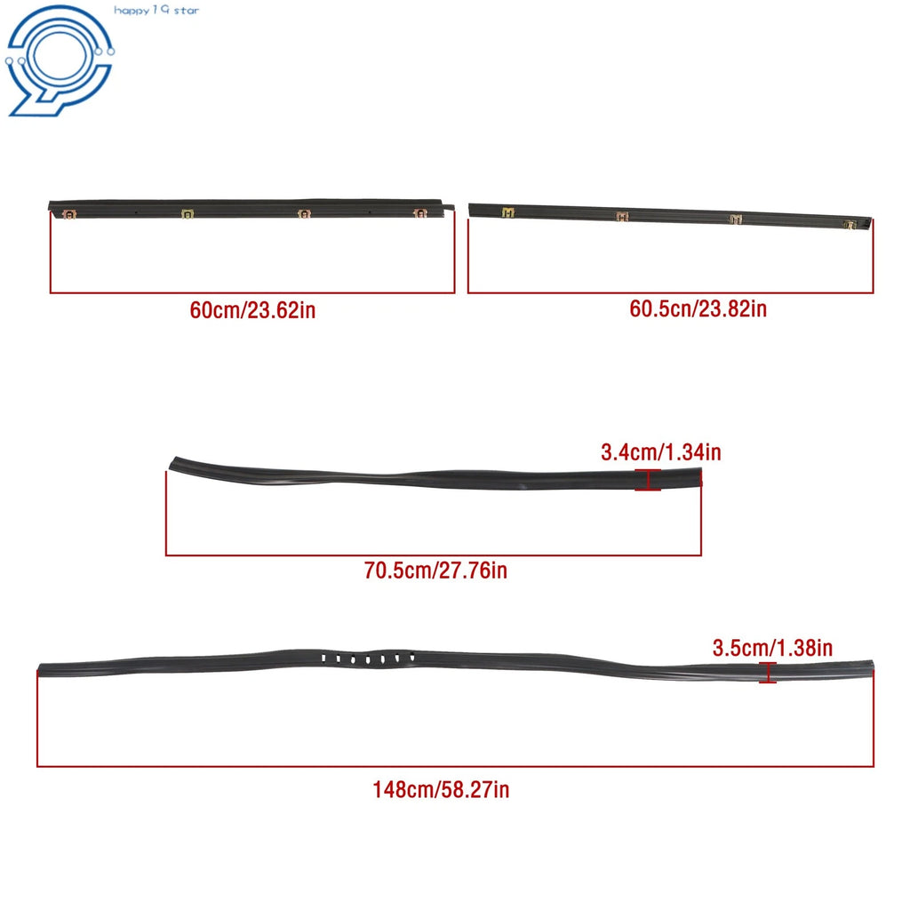 Set of 10 Weatherstrip Seals for Jeep Wrangler YJ CJ7 CJ8 (1976–1995)