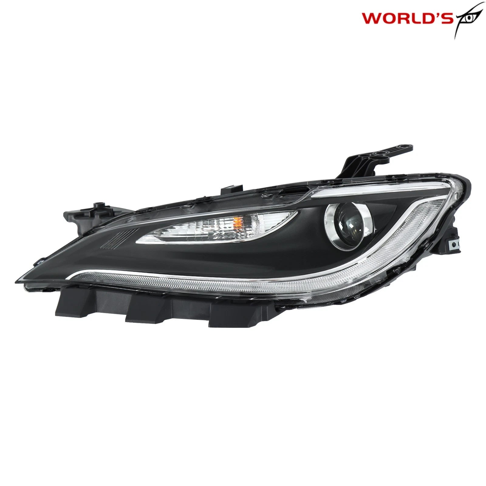 Headlight for Chrysler 200 (2015–2017) Halogen with LED DRL Chrome Trim