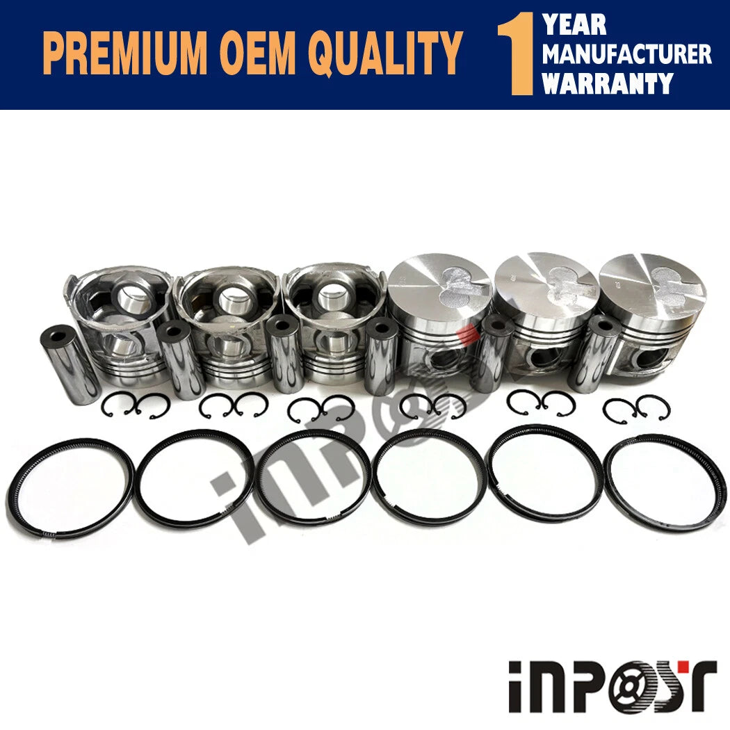 Set of 6 TD42 TD42T STD Pistons with Rings for Nissan Patrol Y60 (1995)