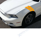 Racing Rally Stripes Vinyl Decal for Yellow Roll Front Hood Fender (2016-2017)