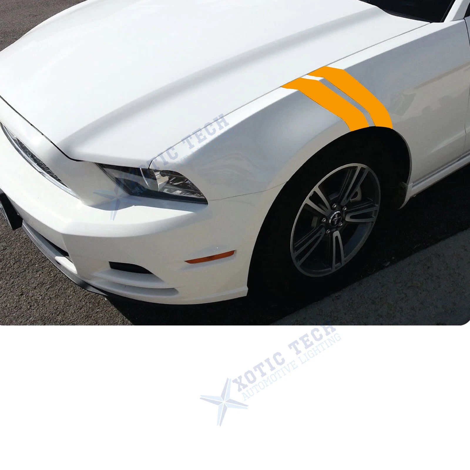 Racing Rally Stripes Vinyl Decal for Yellow Roll Front Hood Fender (2016-2017)
