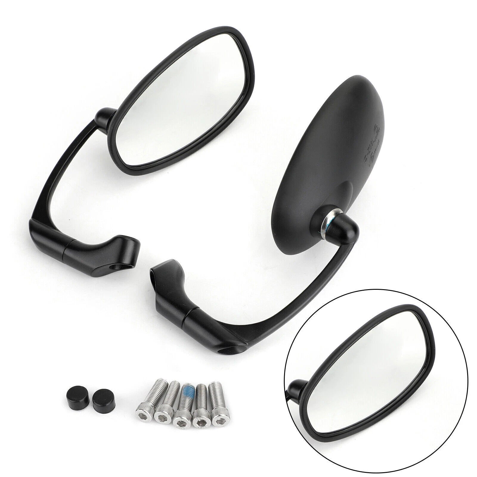 Pair of Round Rear View Mirrors for Universal Motorcycle (8mm 10mm)