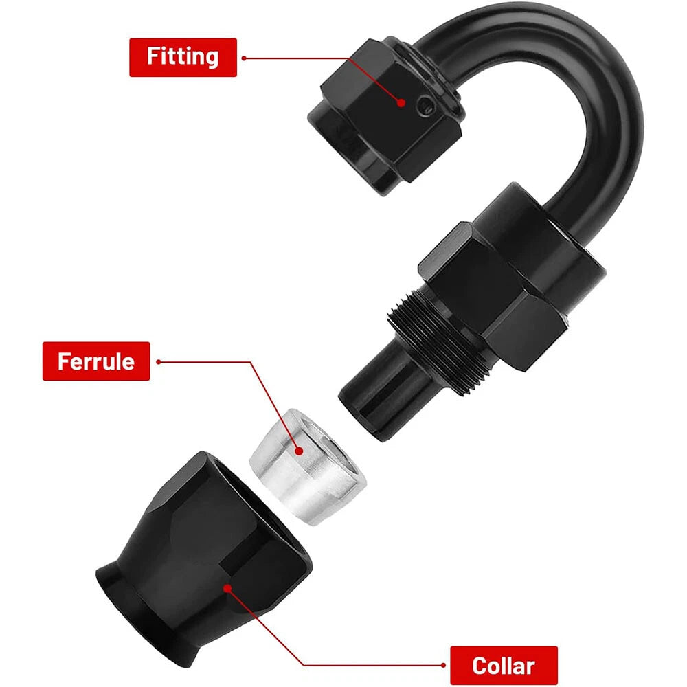 4AN Swivel PTFE Hose End Fitting Adapter 180 Degree for Fuel Line (2020–2025)