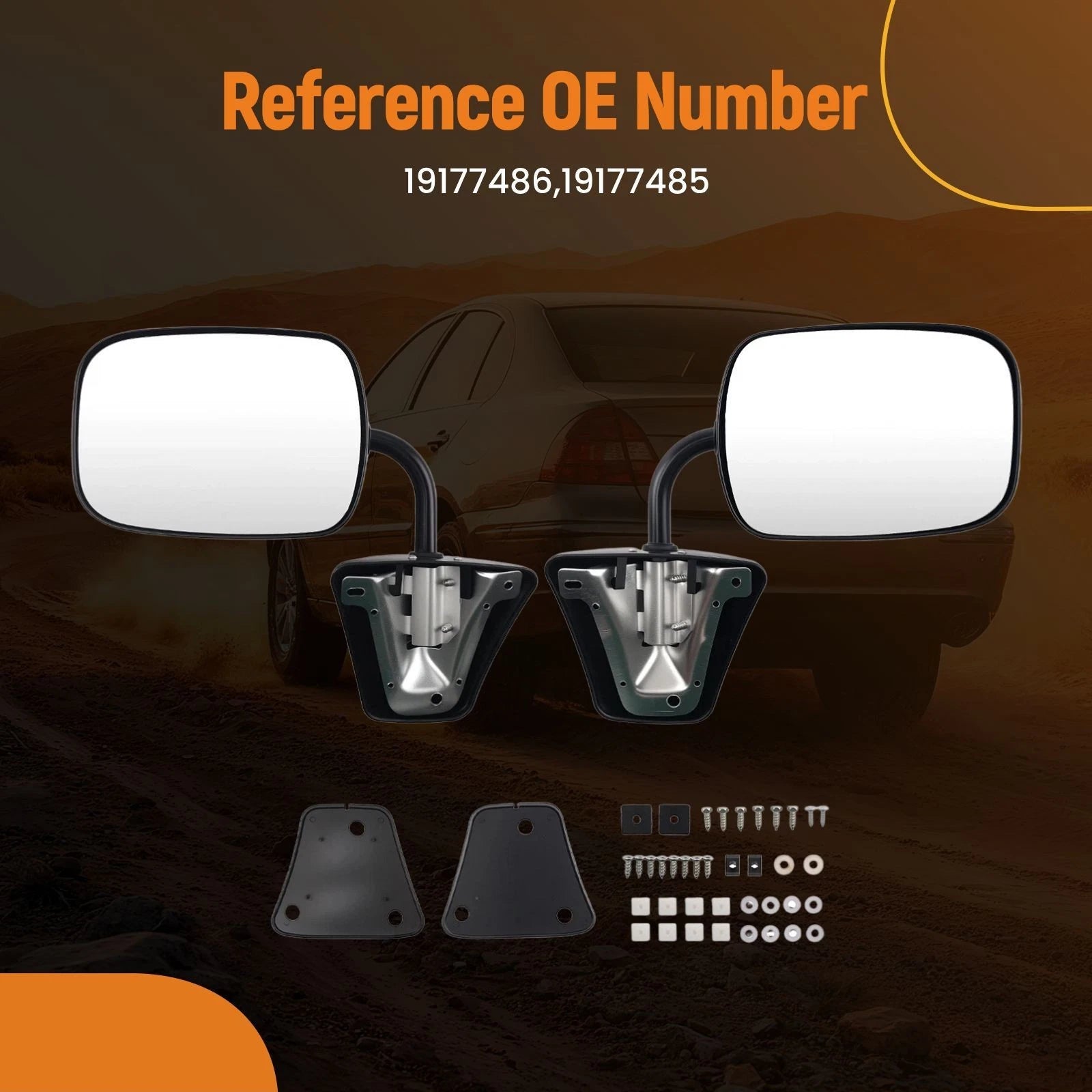 Set of 2 Manual Side Mirrors for Chevrolet C2500 (1994–2000) Left Right