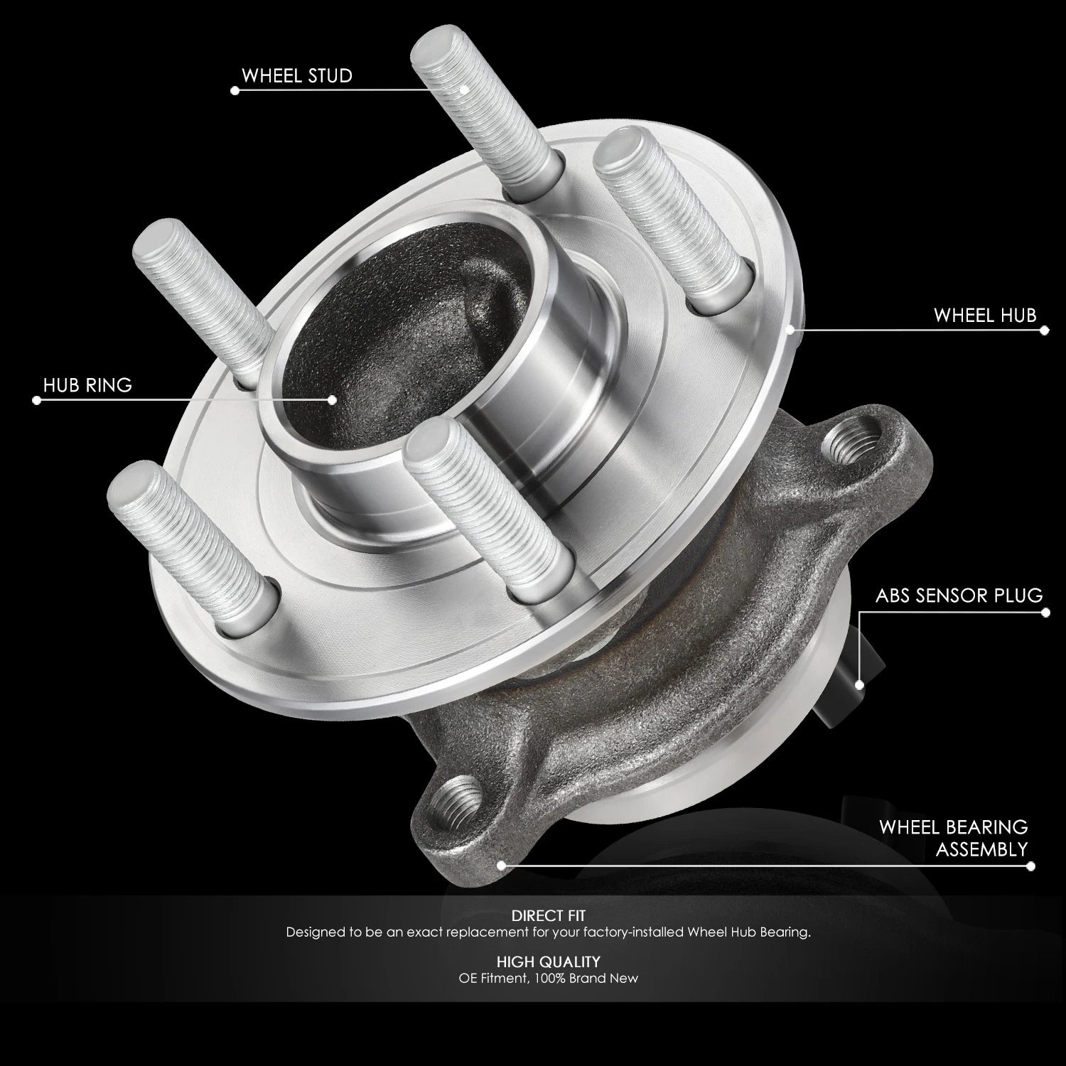 Wheel Bearing & Hub with ABS Sensor for Ford Focus (2012–2017)