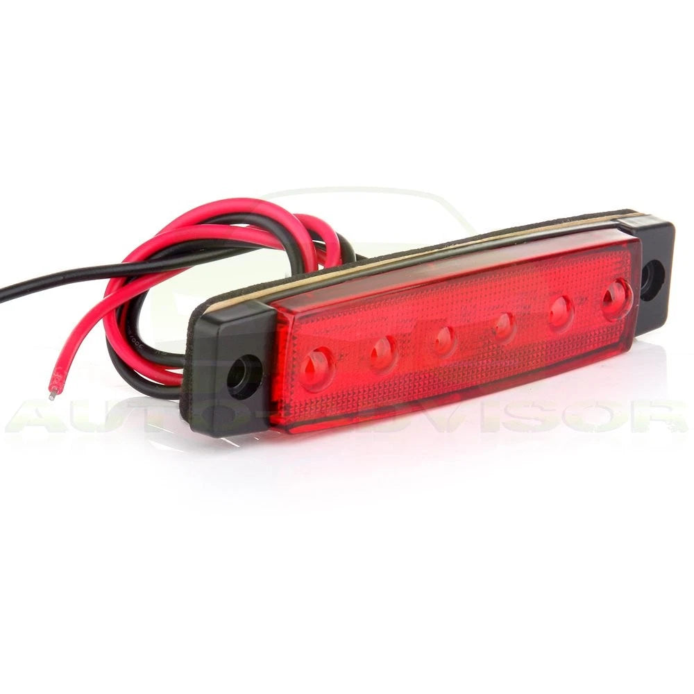 5 Pair LED Red Side Marker Lights for Van Truck Trailer