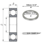 Deep Groove Ball Bearing P6 for Scooter Skateboard Wheel (105x130x13mm)