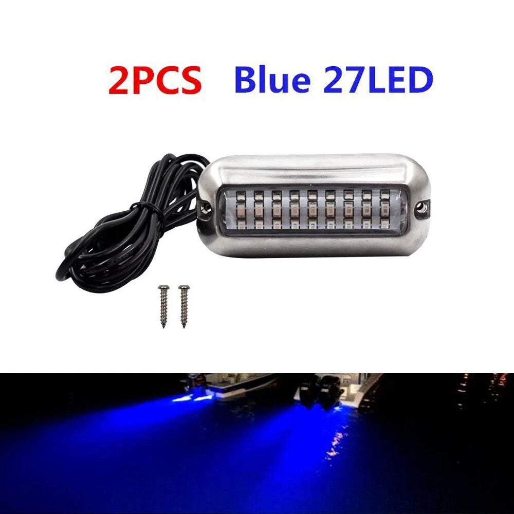 2X LED Underwater Boat Transom Lights for Marine Pontoon