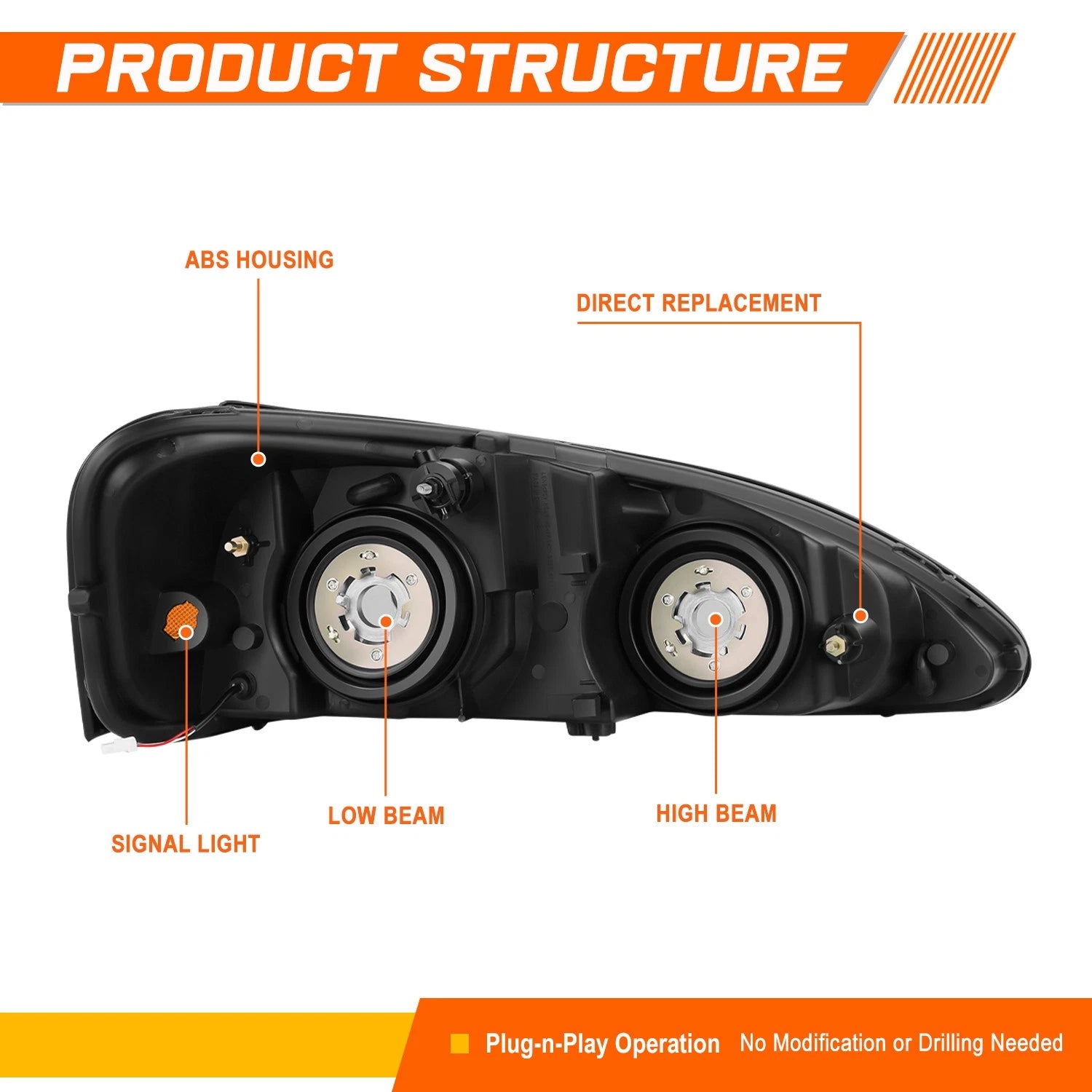 Clear Lens Fog Lights with Switch and Chrome Bezel for Honda CR-V (2007–2009)