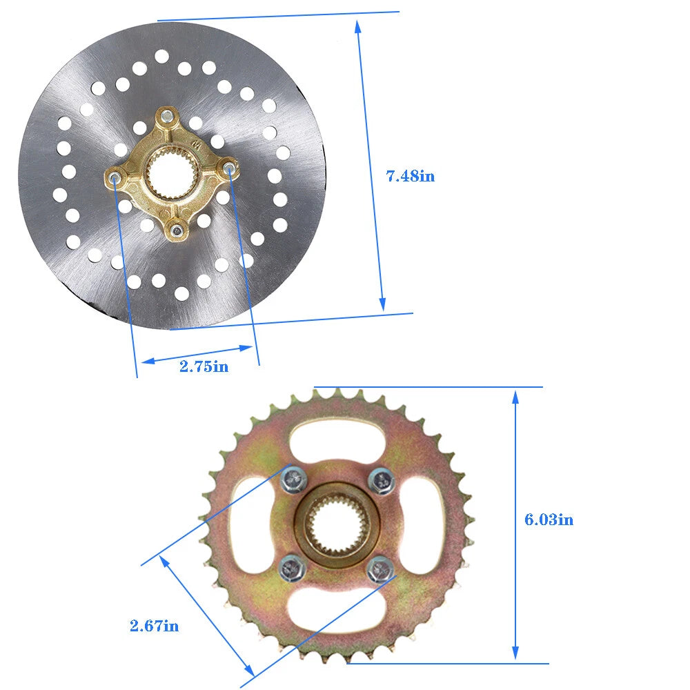 Live Rear Axle Kit for Go Kart ATV (1.2"x 32")