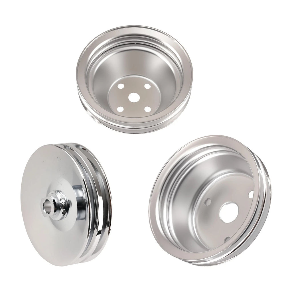 Long Water Pump Pulley for SBC Small Block Chevy 283-350 (1968–1986) 2 Groove
