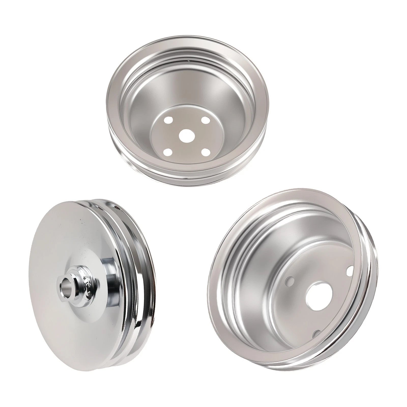 Long Water Pump Pulley for SBC Small Block Chevy 283-350 (1968–1986) 2 Groove