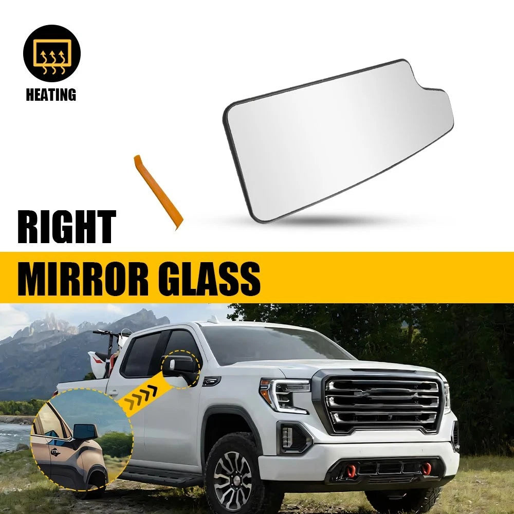 Right Lower Heated Mirror Glass for Chevy Silverado 1500 2500HD 3500HD (2020–2021)