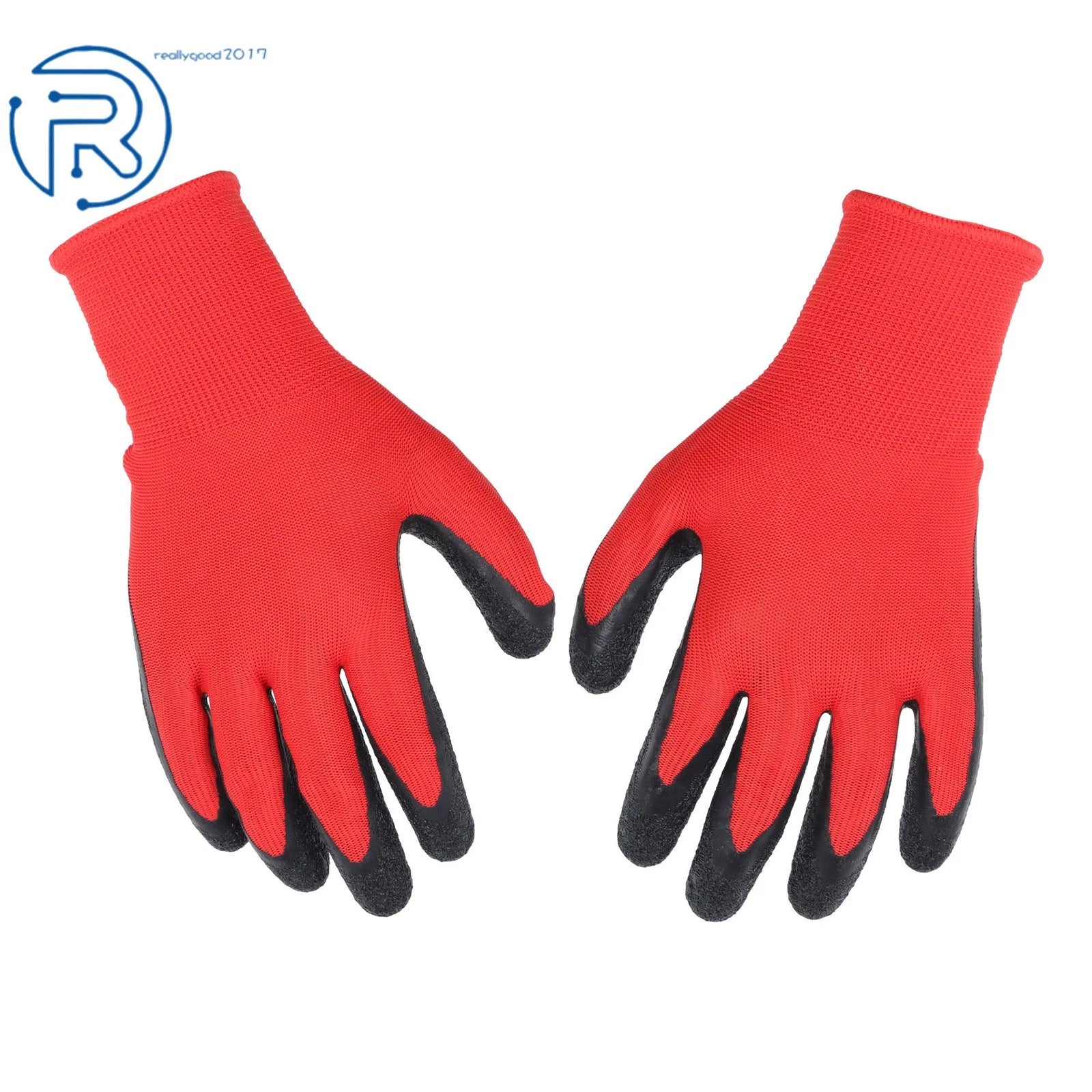 12 Pairs Crinkle Latex Rubber Safety Work Gloves for