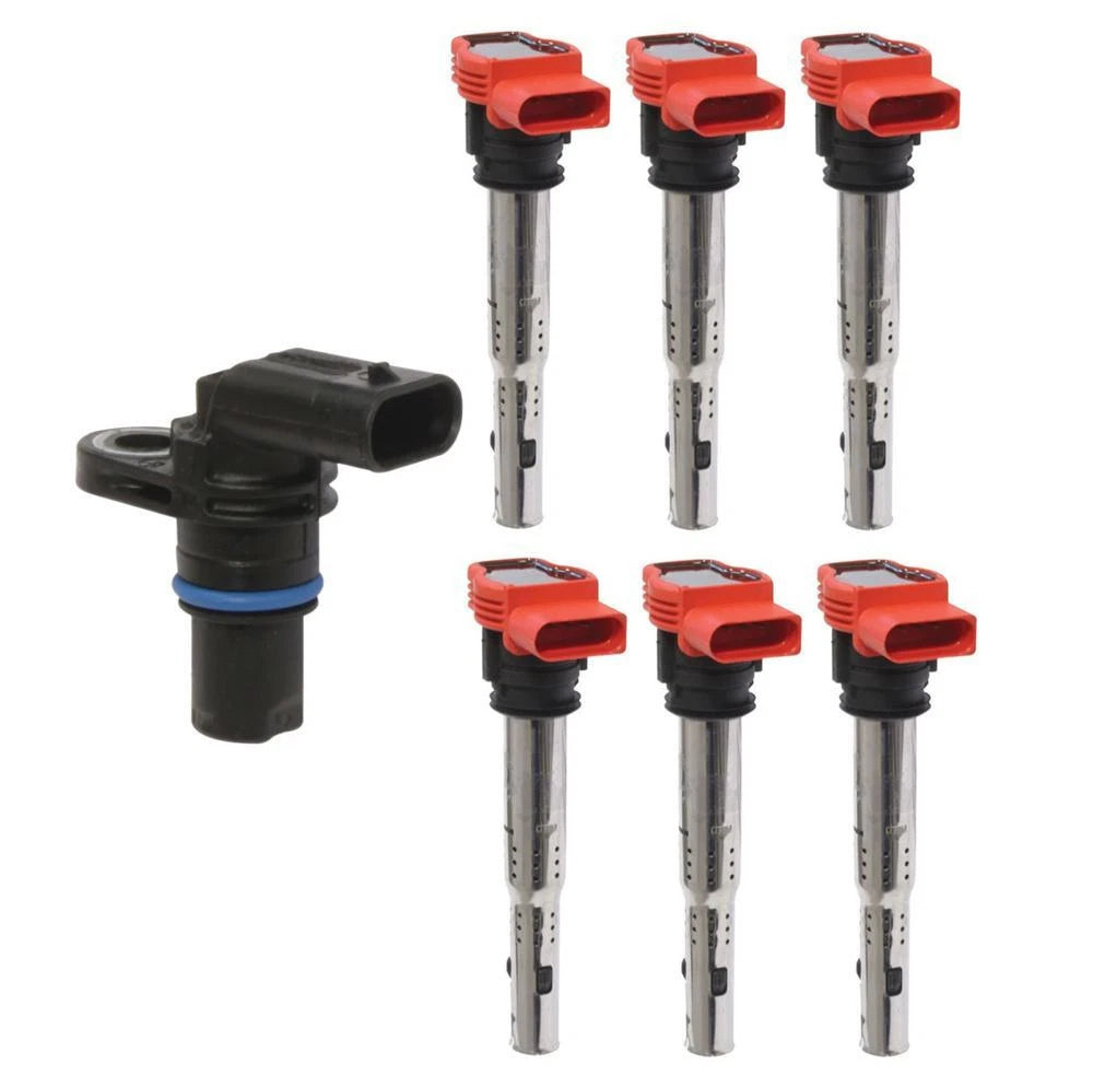 Hitachi Camshaft Position Sensor & 6 Ignition Coils Kit for Audi VW V6