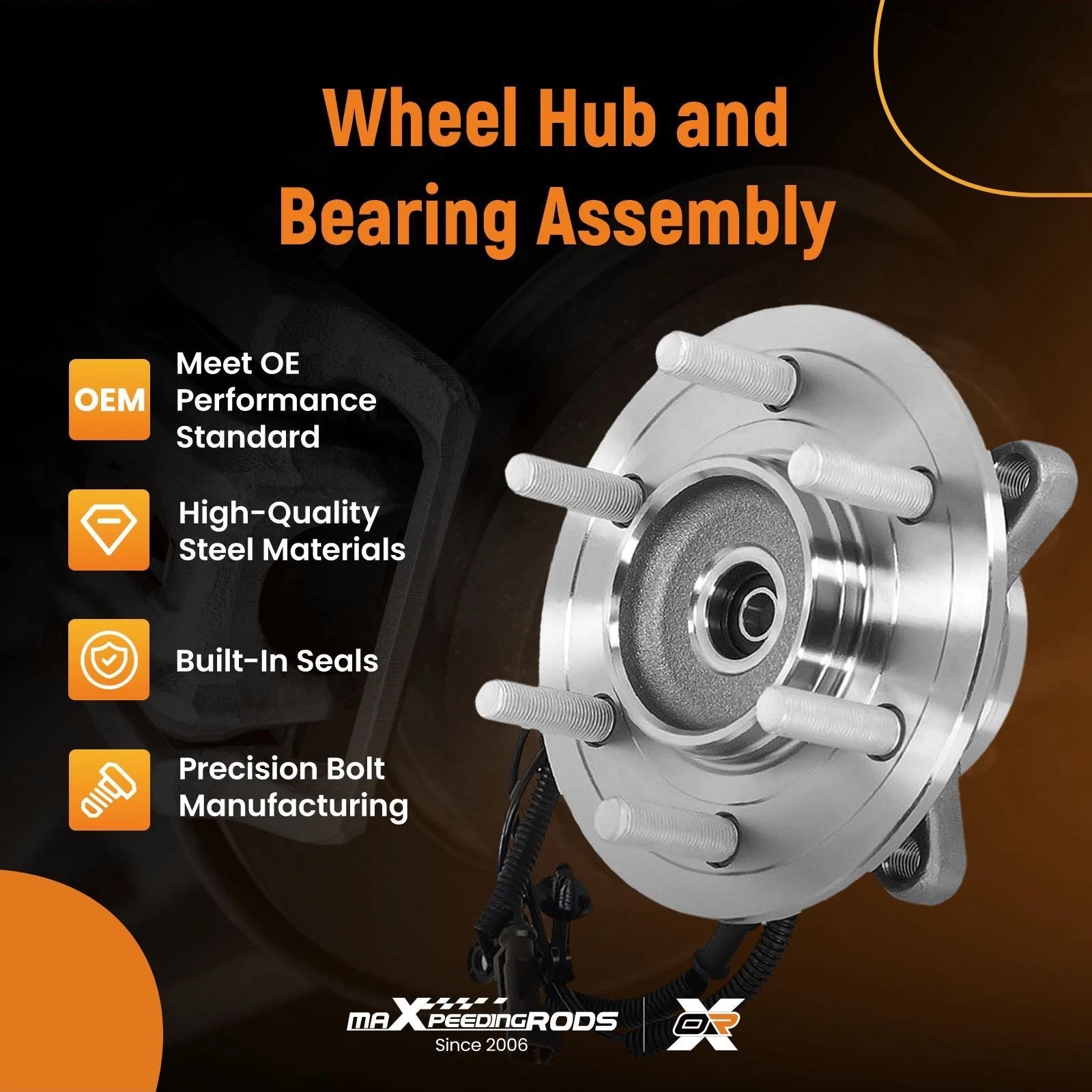 Front Wheel Hub Assembly for Ford F-150 4WD (2018–2020) JL3Z1104P HUB434