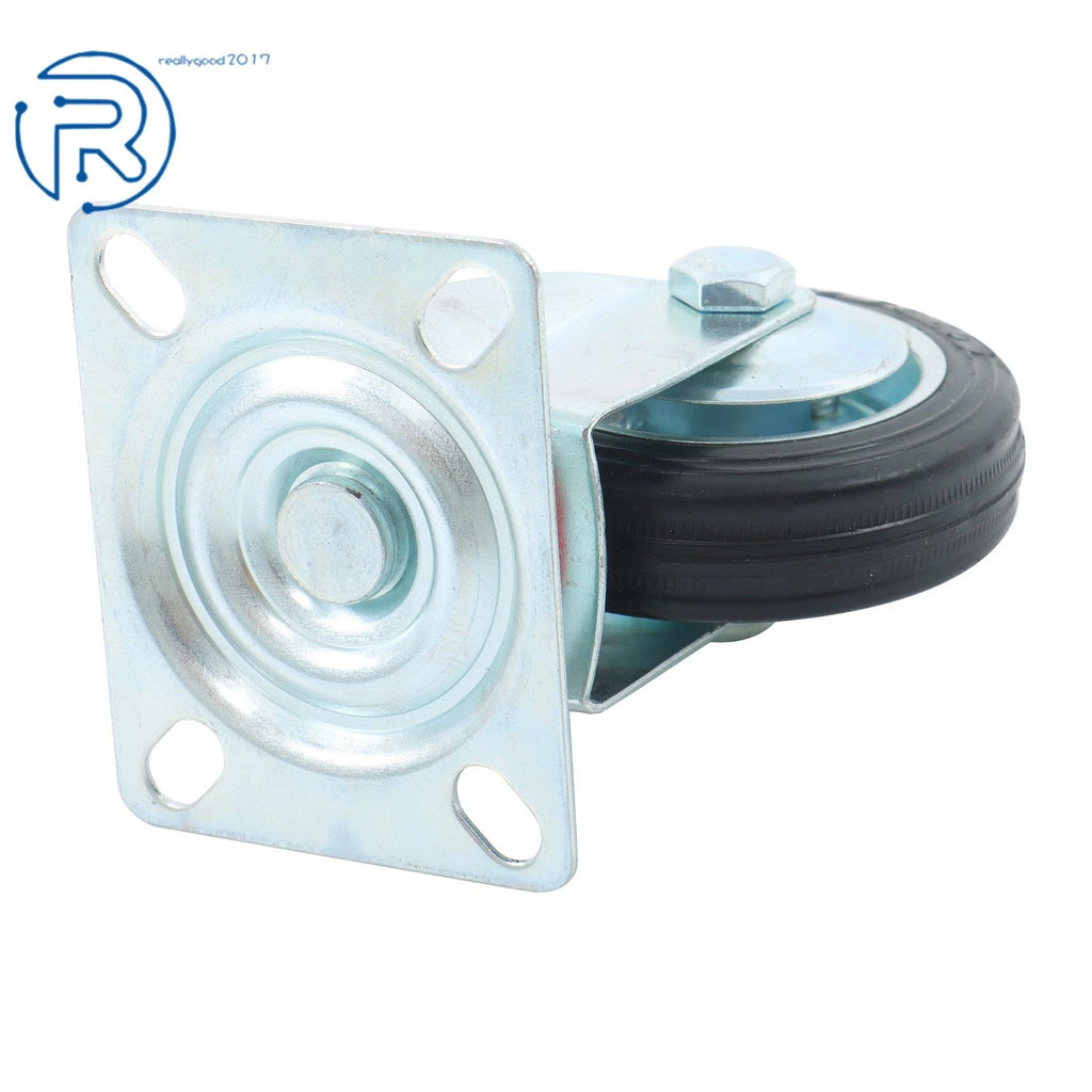12Pcs 3" Non-marking Rubber Casters 360° Swivel Bracket for