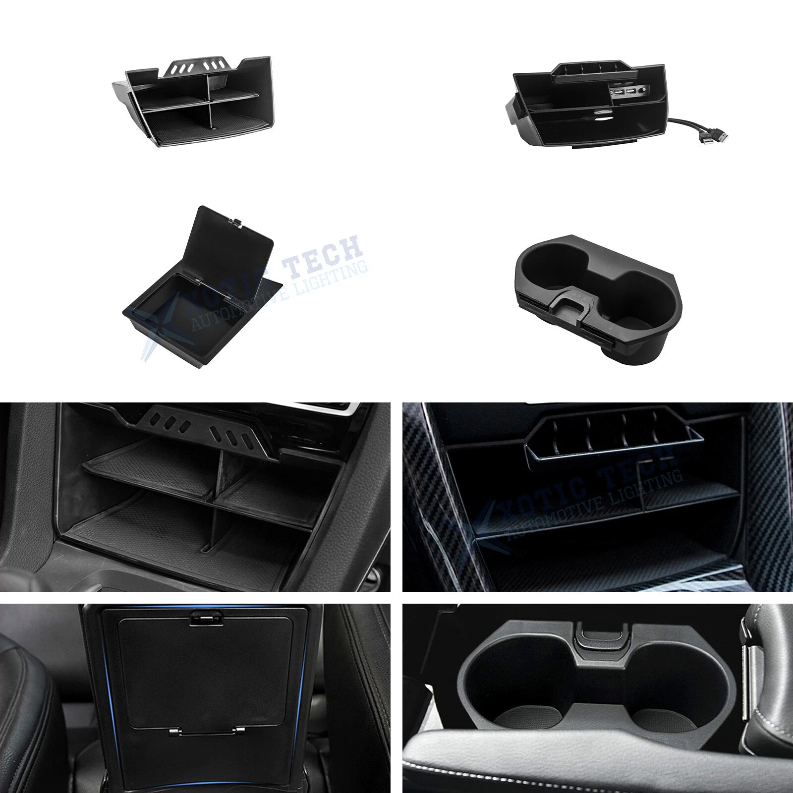 Center Console Armrest Box Organizer Insert with Cup Holder for Honda Civic (2016–2021)