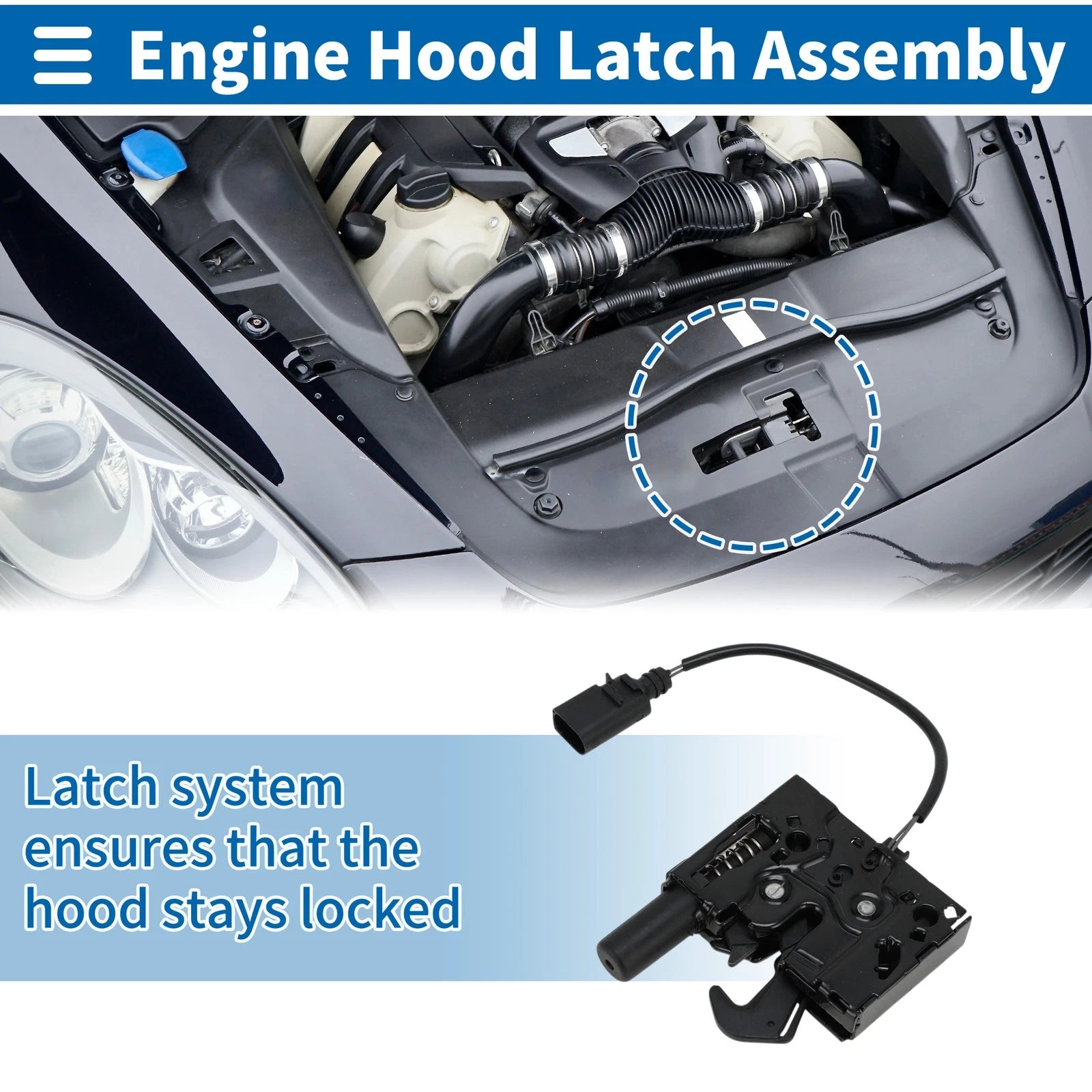 Hood Latch Assembly for Audi A6 (2020–2024) No. 2GD823509 1 Pcs