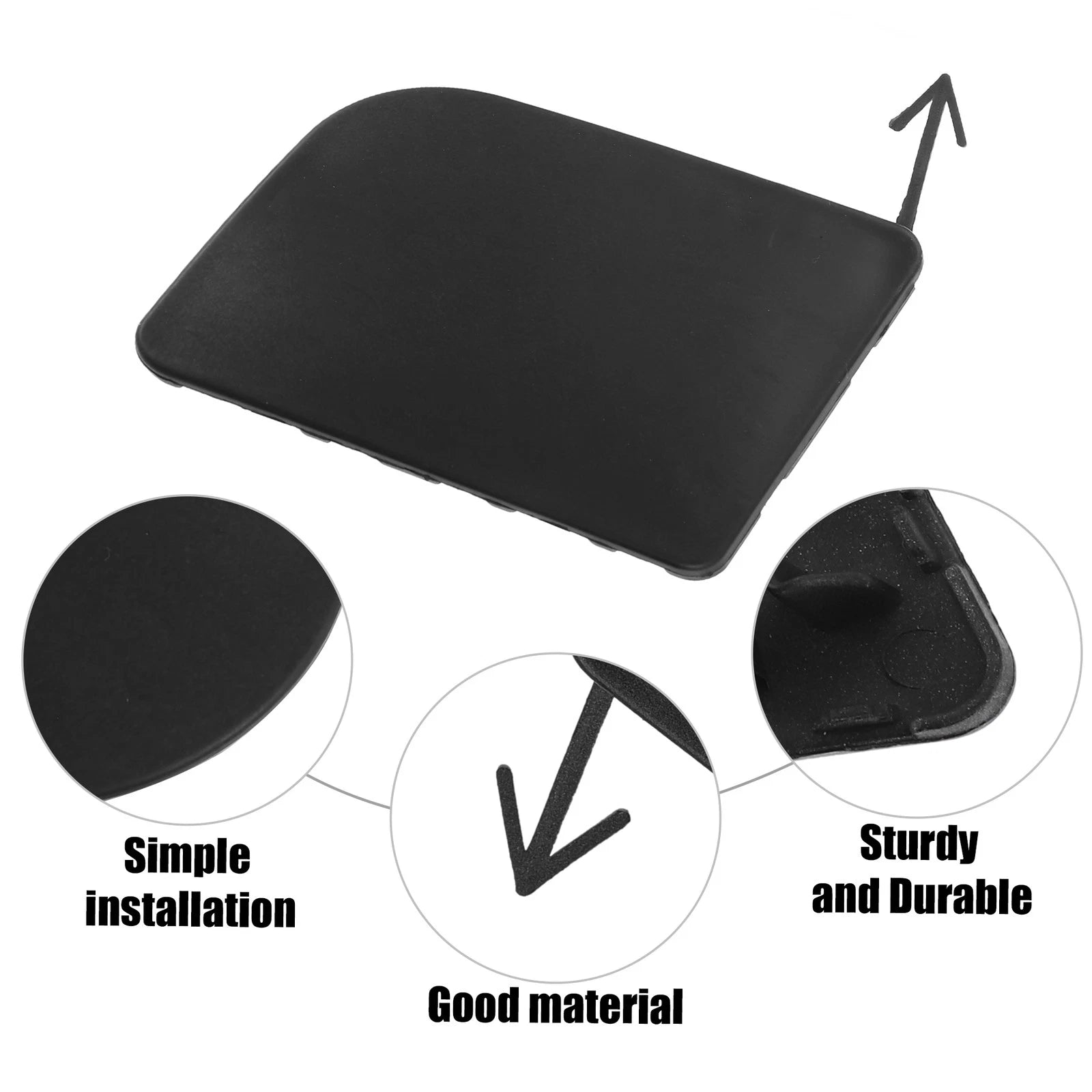 Front Left Tow Hook Cover for Nissan Sentra (2016–2019) - Black