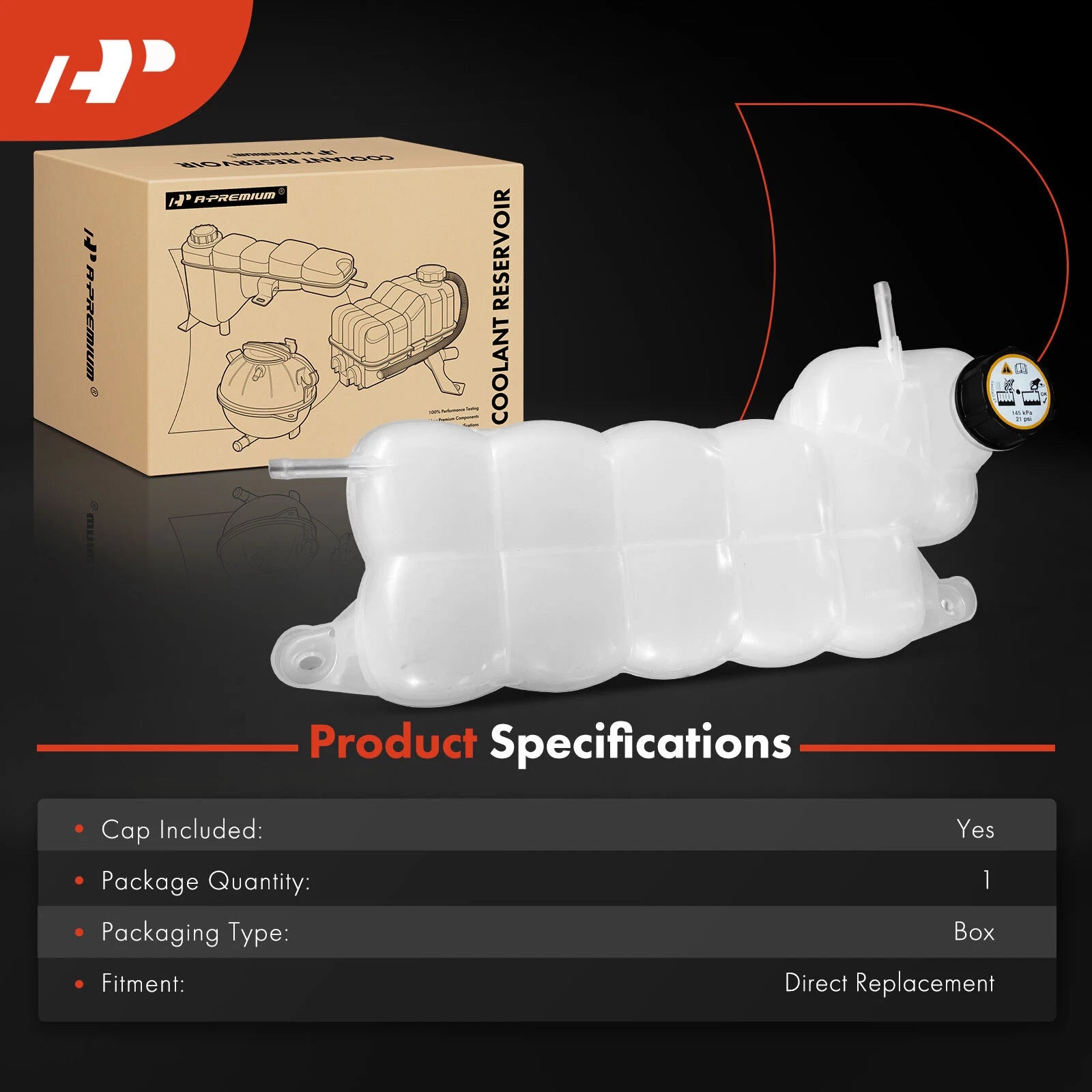 Engine Coolant Reservoir Tank with Cap for Ford F-150 (2018–2021)