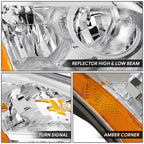 Chrome Housing Amber Corner Headlight for Nissan Rogue (2009–2010)