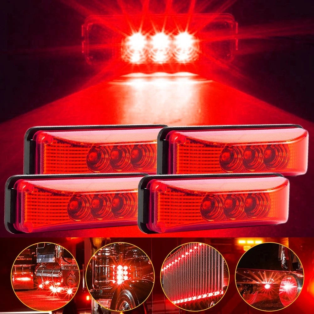 Set of 4 LED Marker Lights for Truck Trailer (Rectangle)