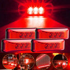 Set of 4 LED Marker Lights for Truck Trailer (Rectangle)