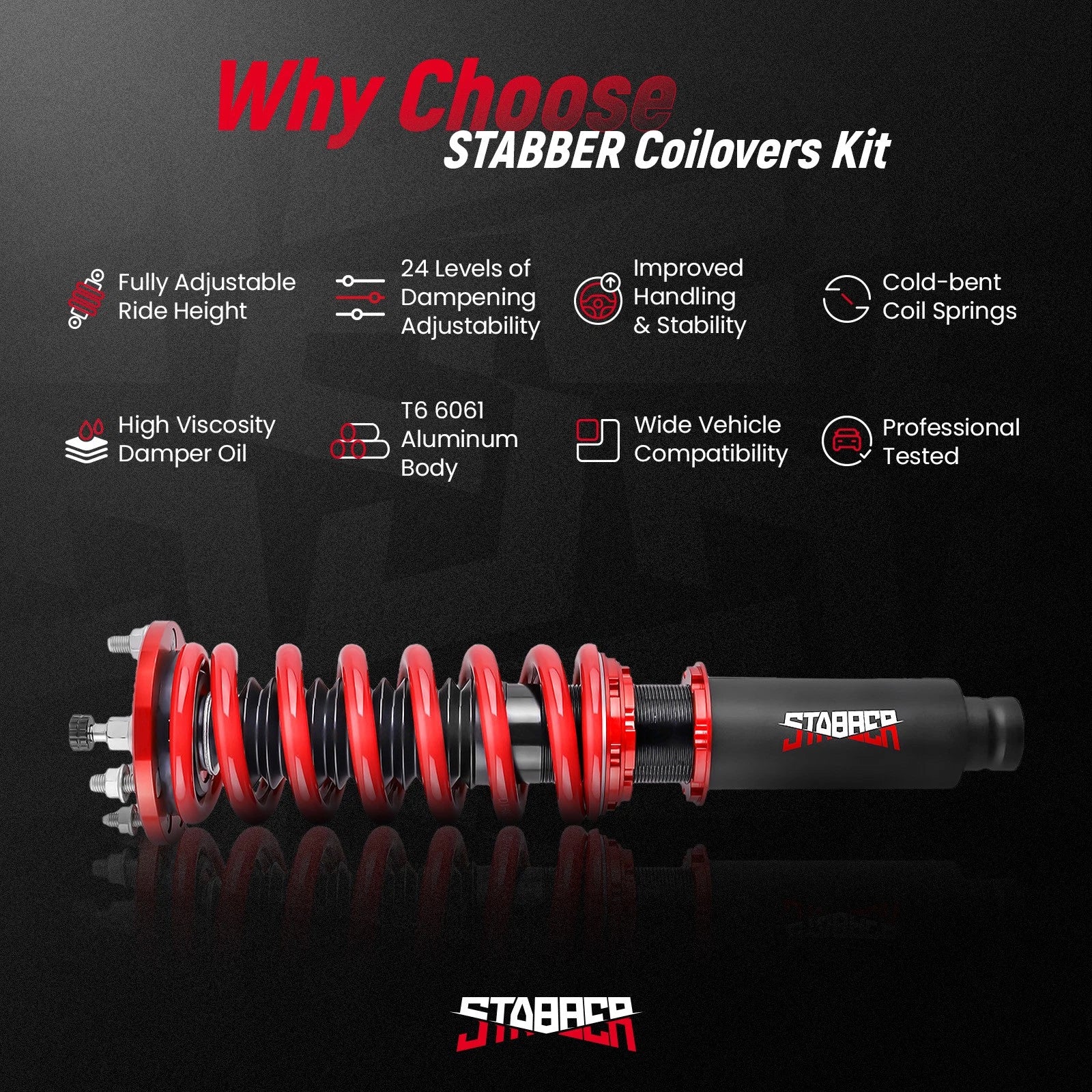 Adjustable Coilovers Struts for Honda Accord (1998–2002)