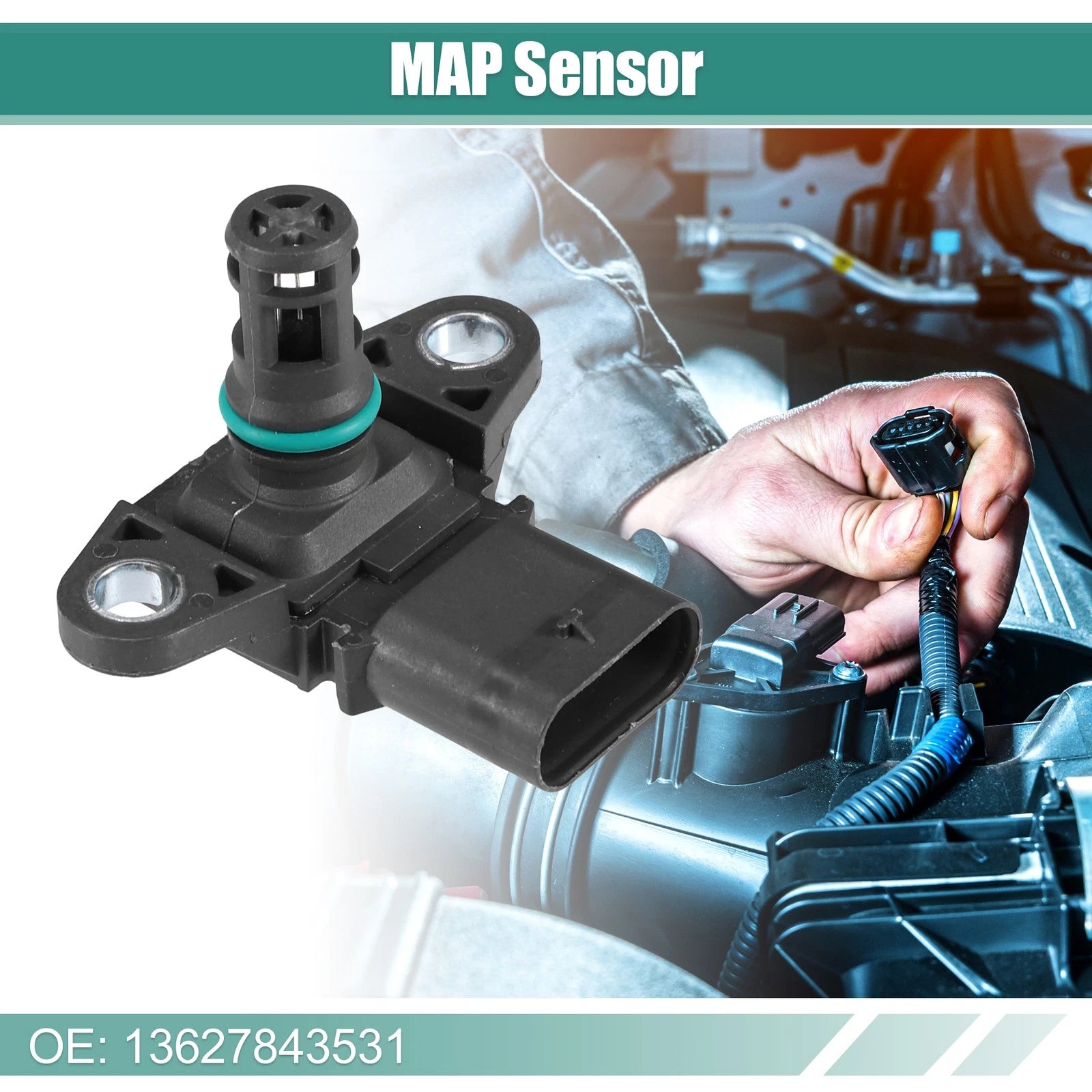 Manifold Absolute Pressure Sensor for BMW M3 3.0L (2015–2018) 13627843531
