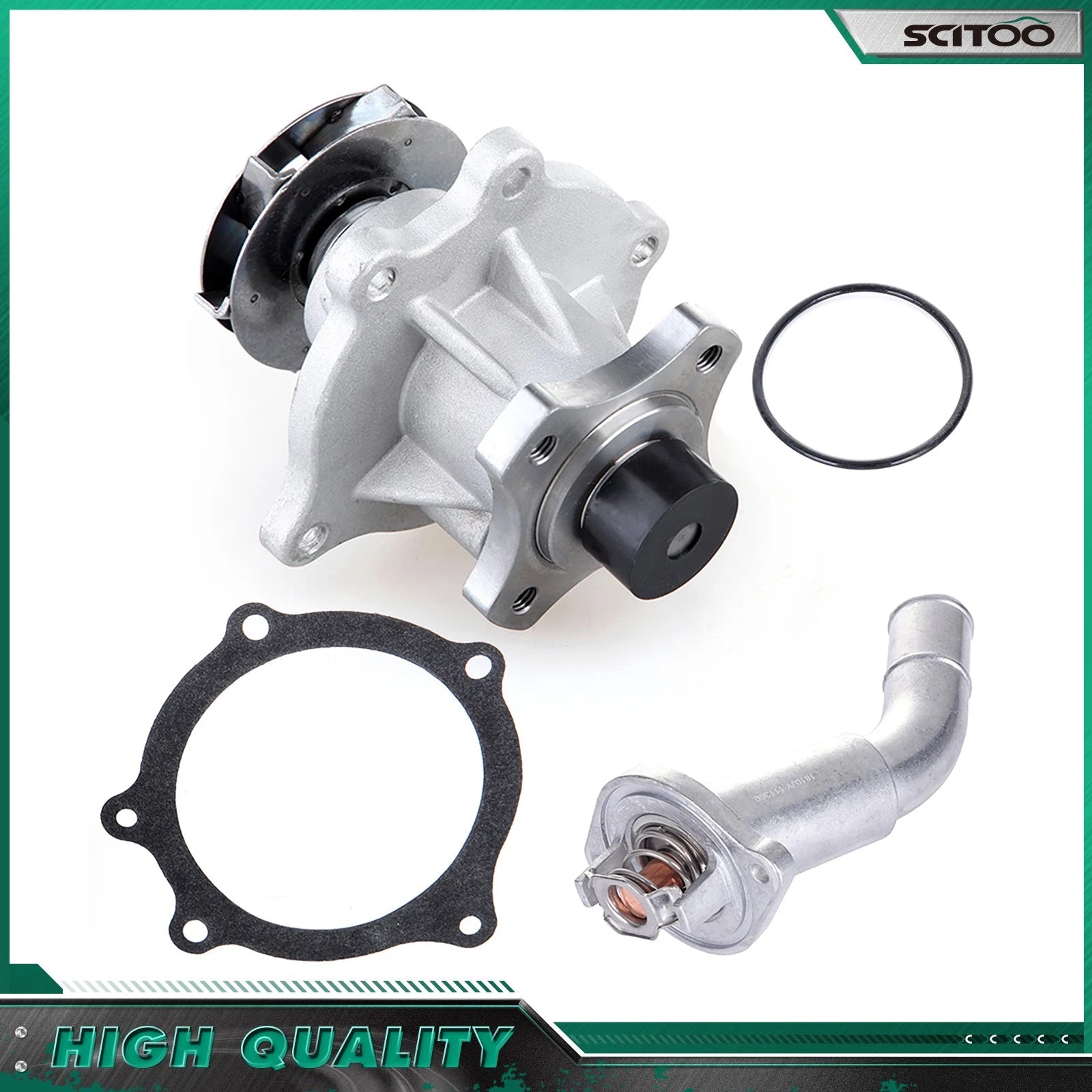 Water Pump Thermostat for Chevy Trailblazer Envoy XL XUV Saab 9-7x Isuzu 4.2L (2002–2009)