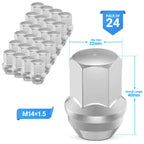 Set of 24 Chrome Acorn Lug Nuts for Make Model