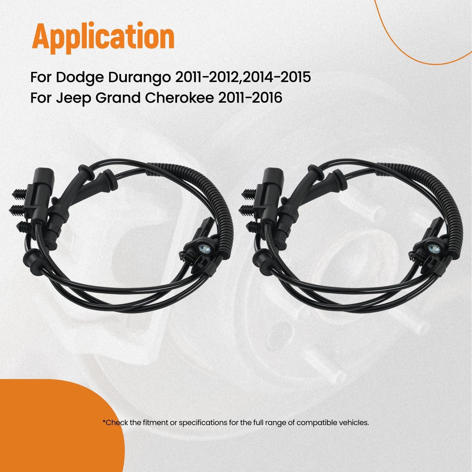 2X Front ABS Sensor for Dodge Durango Jeep (2011–2012, 2014–2015) 56029447AF