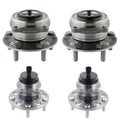 Set of 2 NTN Front & Rear Wheel Bearing & Hub Assemblies for Hyundai Kia (FWD)