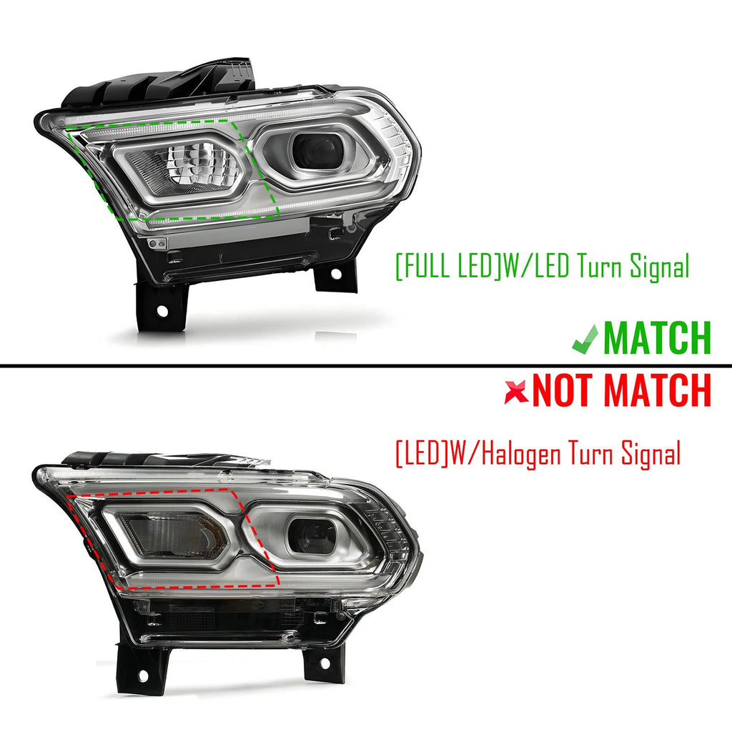 Full LED Projector Headlight for Dodge Durango (2021–2025) Chrome Left