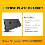 Front Bumper License Plate Bracket for Dodge Ram 1500 (2019â2022)