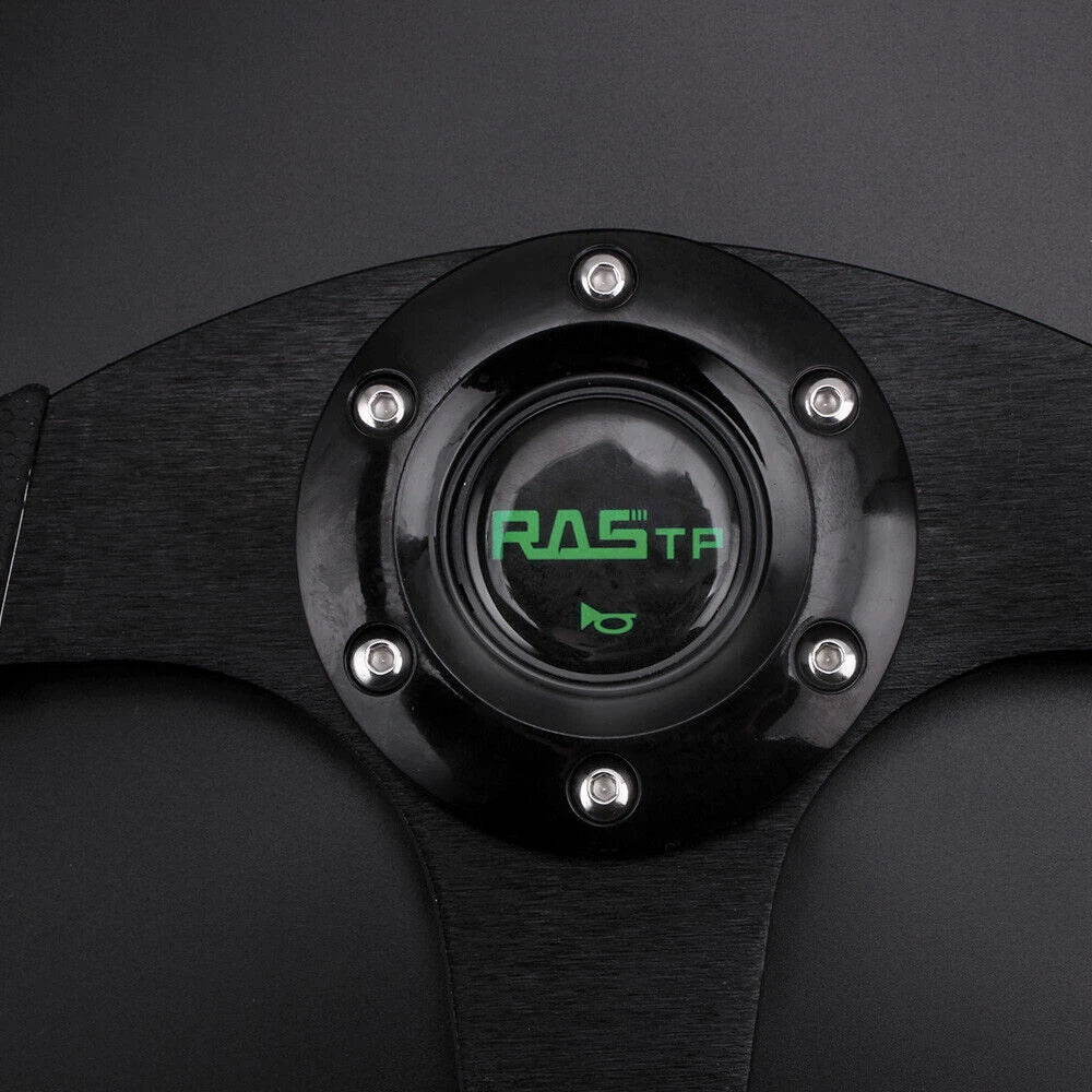 14" Racing Steering Wheel for Universal Fit (6 Bolt, Black)