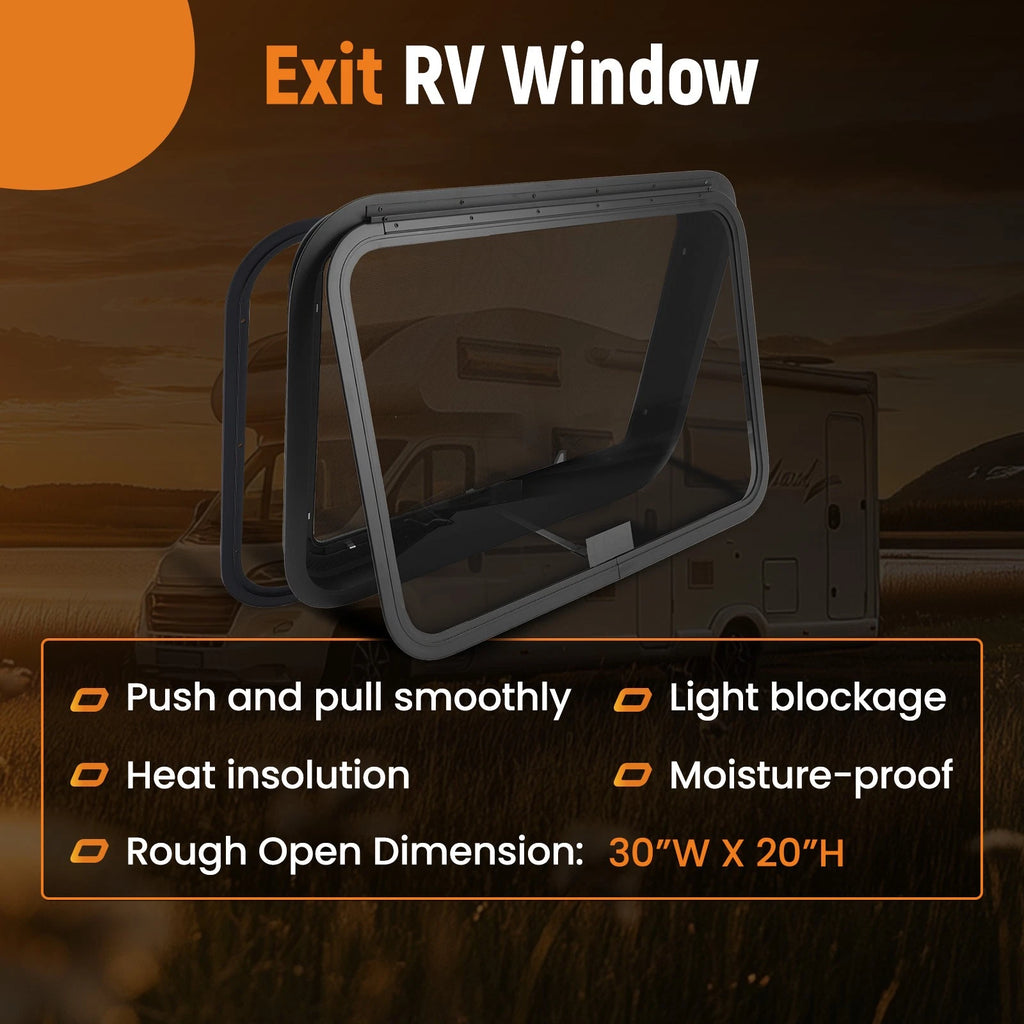 30" x 20" RV Camper Window Exit for RV/Camper/Trailer/Cargo/Food Truck