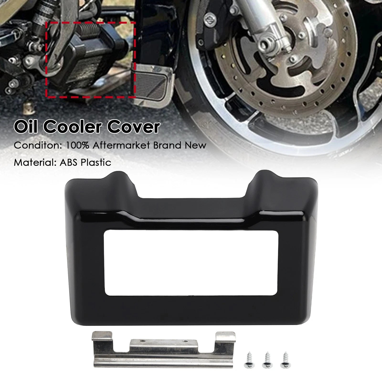 Oil Cooler Cover for Harley Touring Road King Street Glide (2011–2016) Black