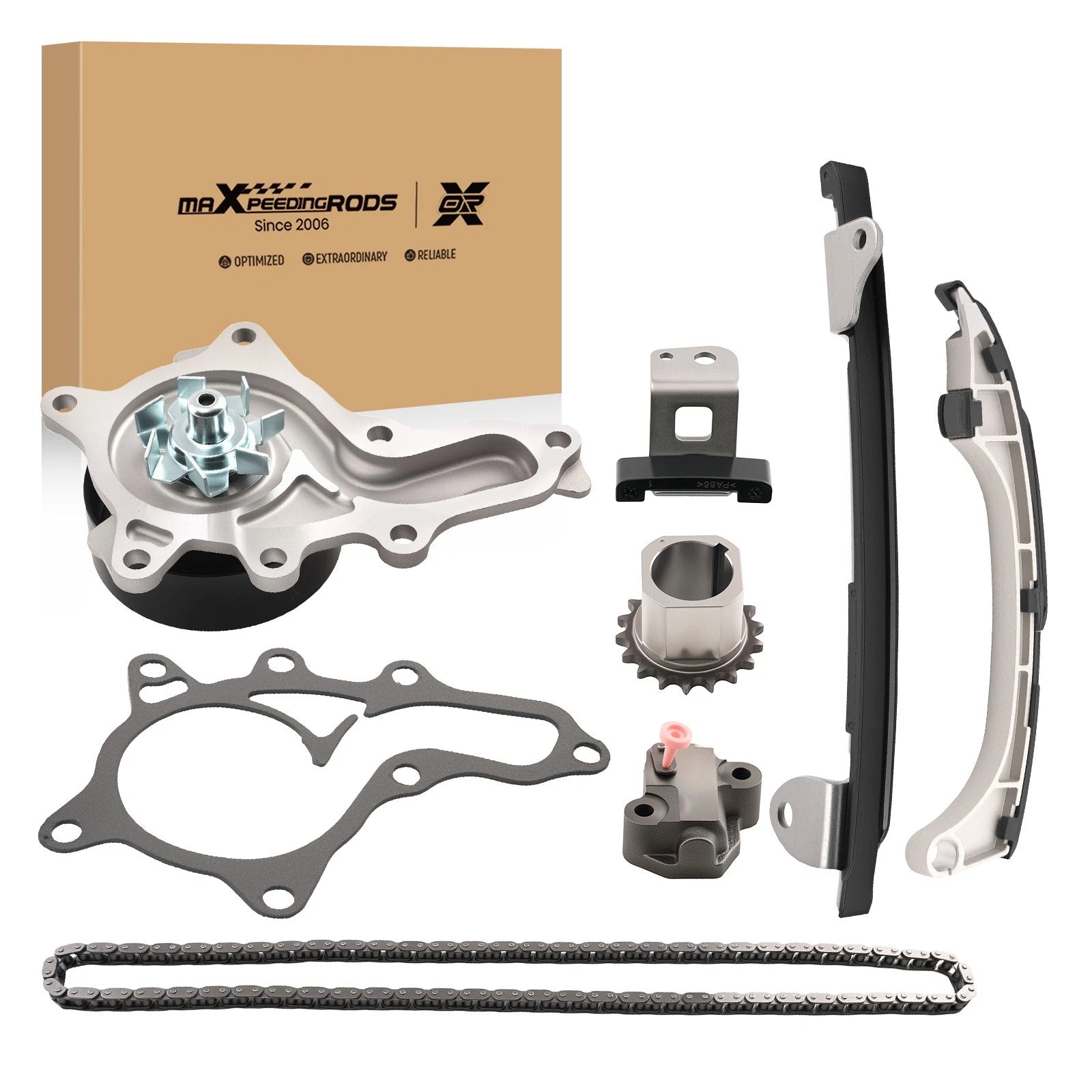 Engine Timing Chain Kit with Water Pump for Toyota Highlander Camry RAV4 Sienna (2001–2023)
