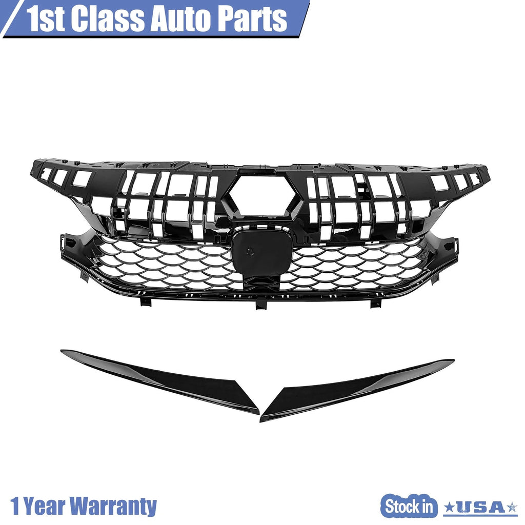 Front Grille Honeycomb Gloss Black for Honda Civic (2022–2023)