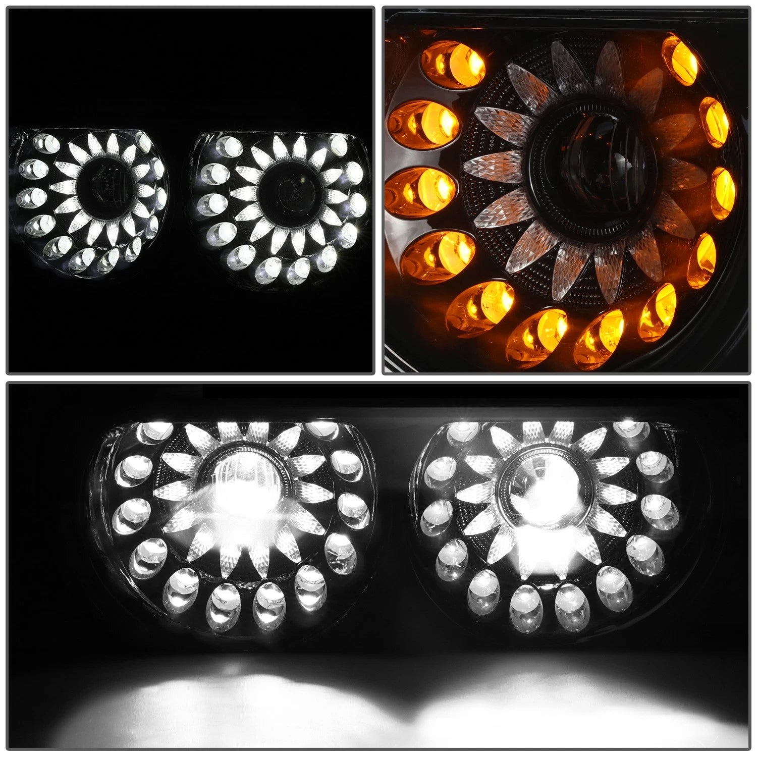 LED DRL Turn Signal Projector Headlights for Dodge Challenger (2008–2014)