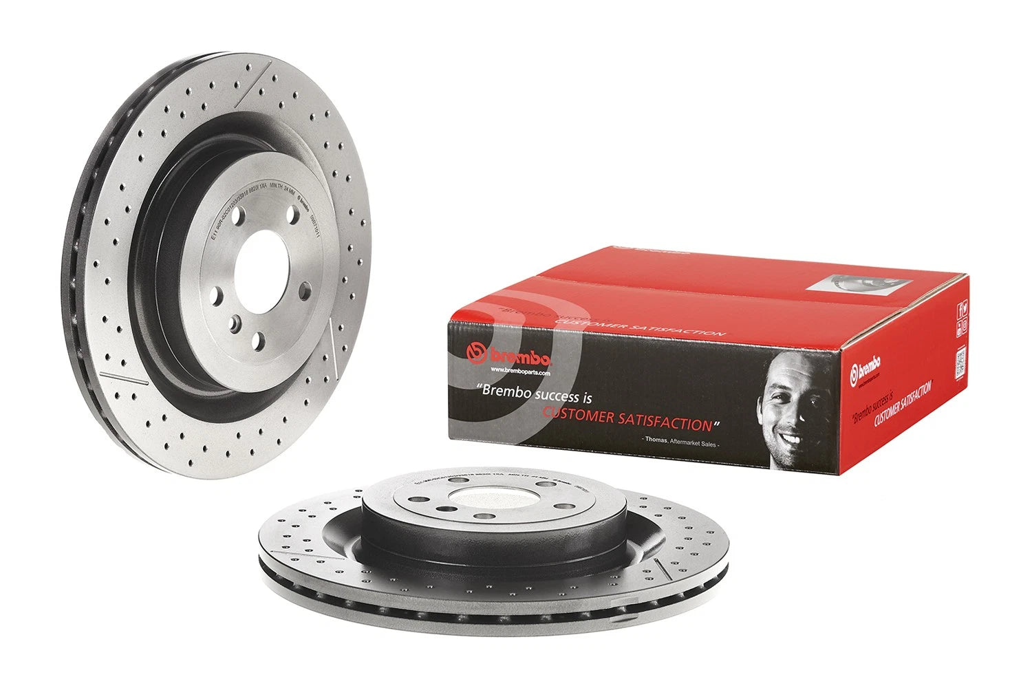 Brembo Rear Slotted Drilled Brake Disc Rotor for MB W166 X167 X166 (345mm)